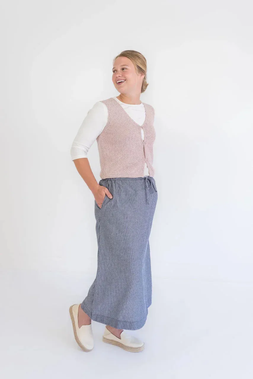 Nadine Knit Vest in Vintage Rose