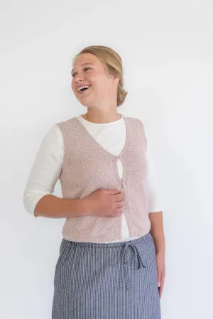 Nadine Knit Vest in Vintage Rose