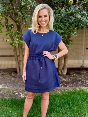 Navy Active Cap Sleeve Dress