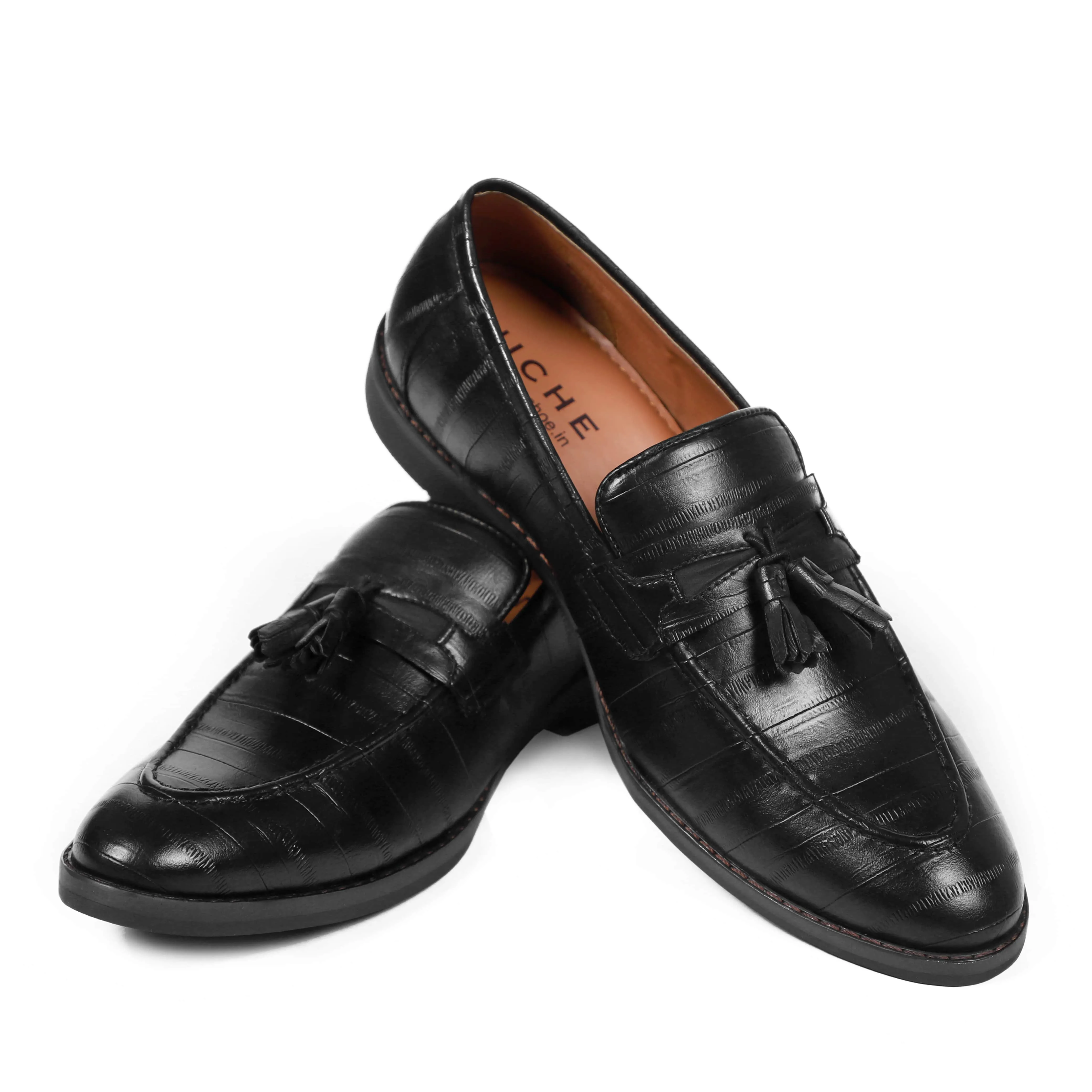 NICHE Black Fish Pattern Tassel Loafer