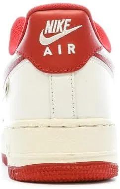 Nike Air Force 1 '07 Men's Shoes (FV0392-101, SAIL/Coconut Milk/Flat Pewter/Gym RED)