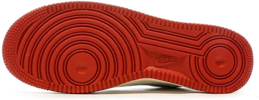 Nike Air Force 1 '07 Men's Shoes (FV0392-101, SAIL/Coconut Milk/Flat Pewter/Gym RED)