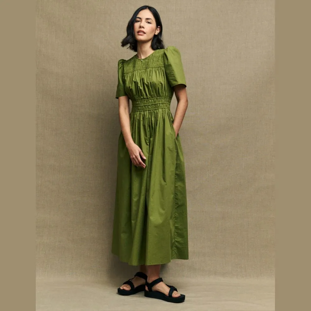 Nobody's Child Olive Green Natalia Midi Dress