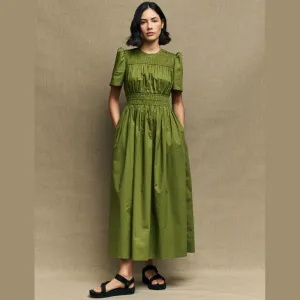 Nobody's Child Olive Green Natalia Midi Dress