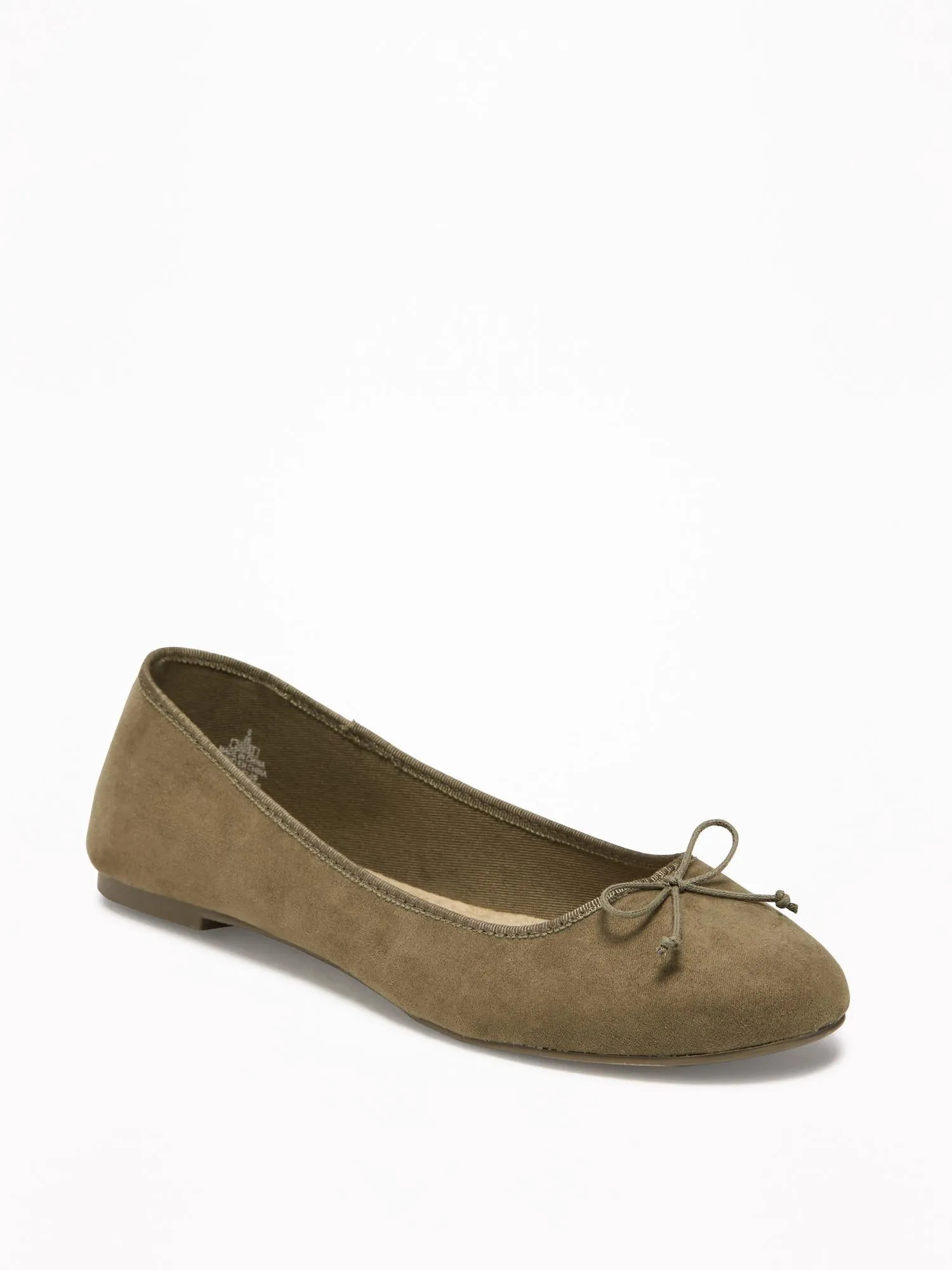 OLD NAVY olive suede classic ballet flats, 8