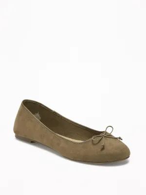 OLD NAVY olive suede classic ballet flats, 8