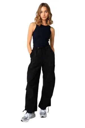 OLIVACEOUS  Drawstring Parachute Cargo Pants