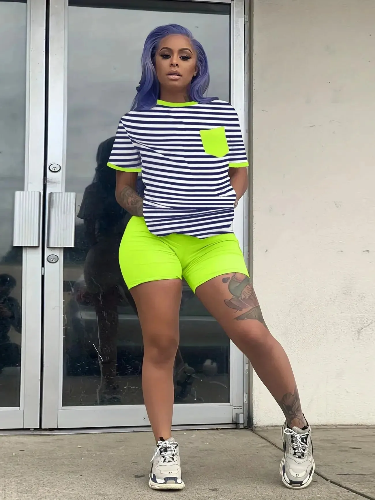 On The Go Biker Shorts Set