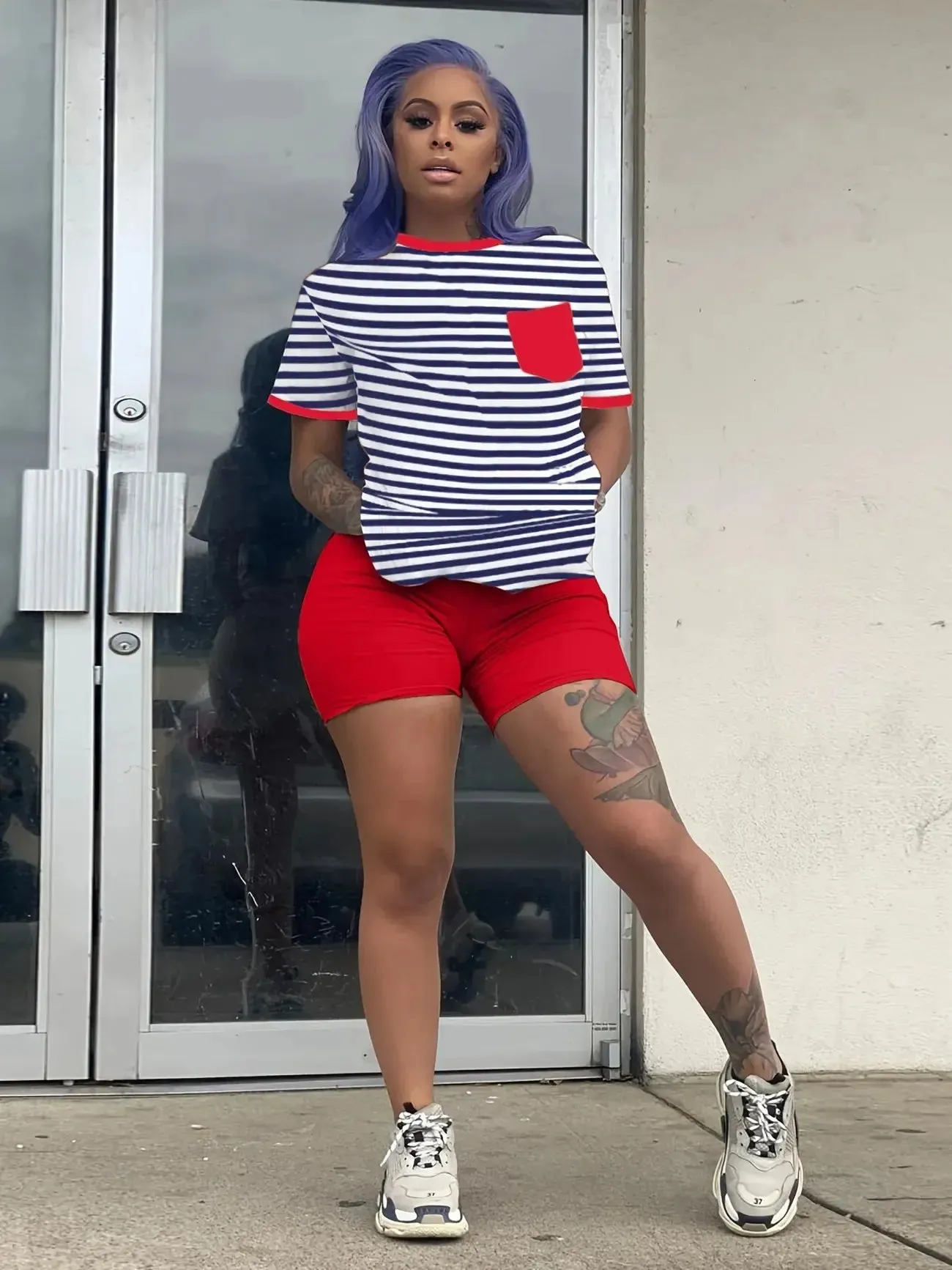 On The Go Biker Shorts Set