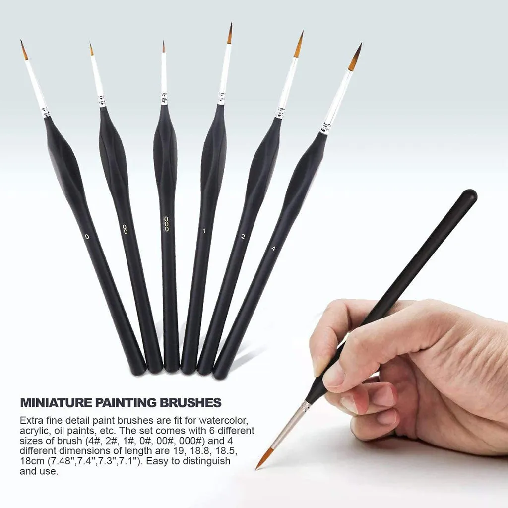 Pixiss Miniature Brushes Fine Tip; 6pc.