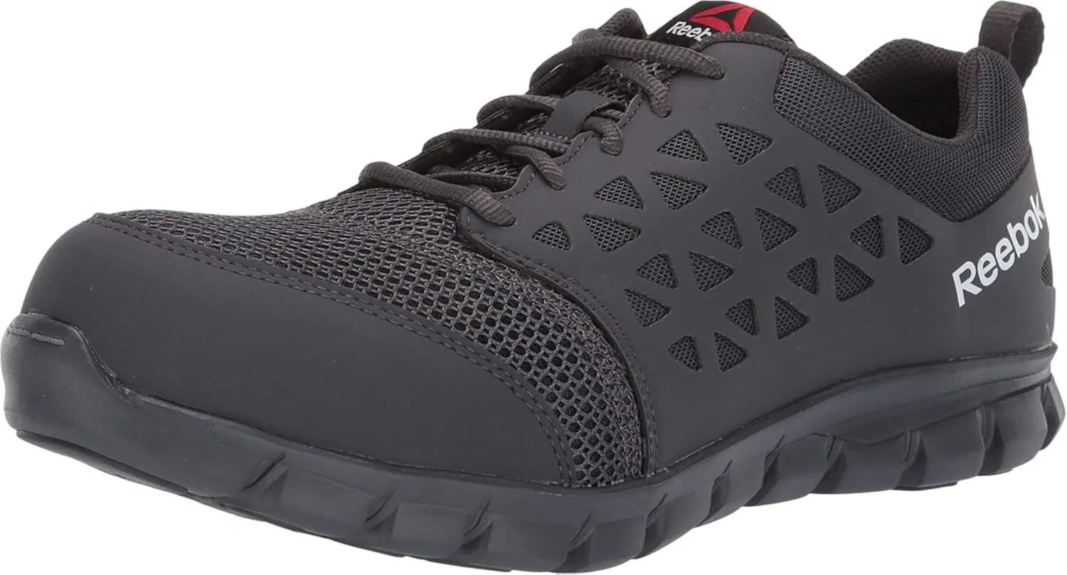 Reebok Men's Rb4038 Sublite Cushion Work Athletic Composite Toe Shoe Grey Safety