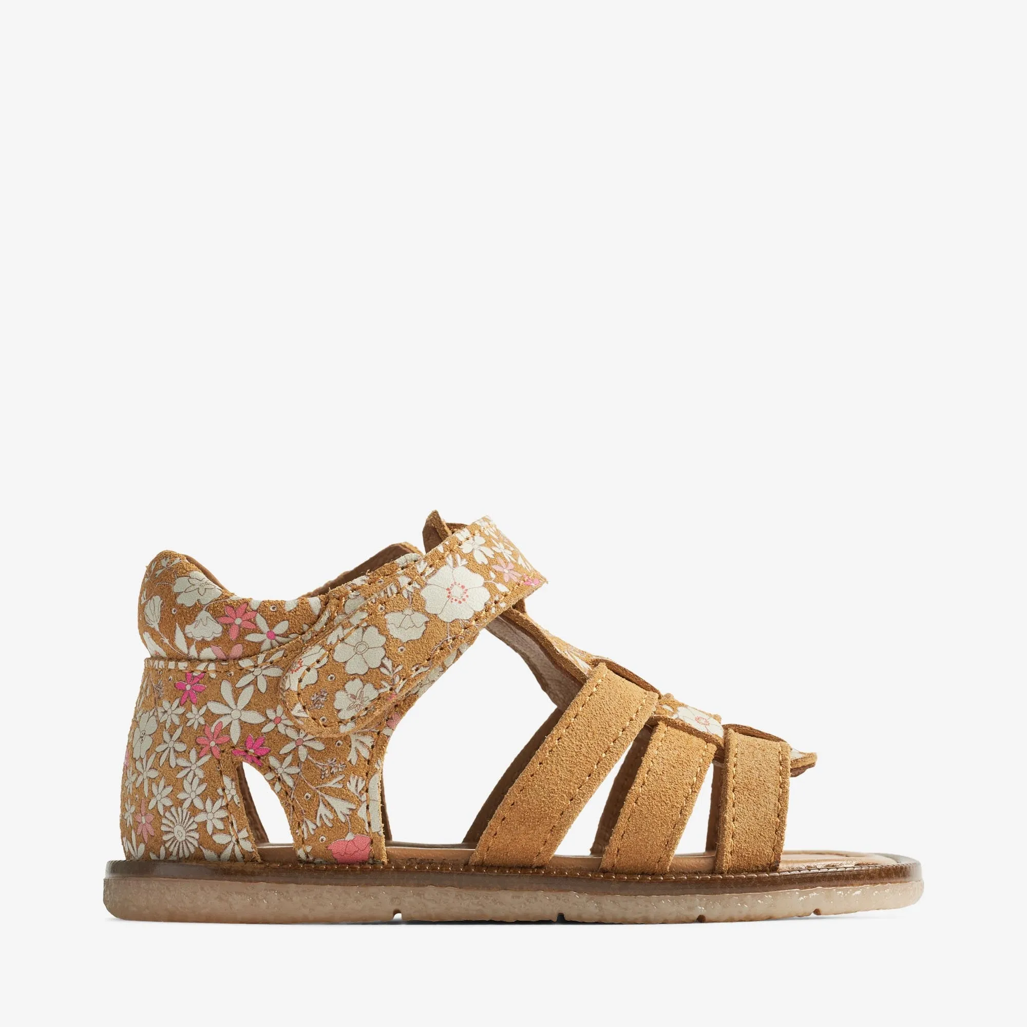 Sandal Bray - tan white flower