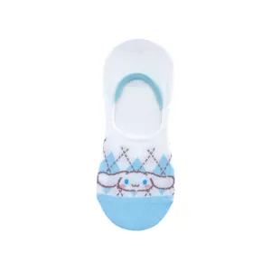 Sanrio characters Checkered No-Show Socks (1 Pair)(Cinnamoroll)