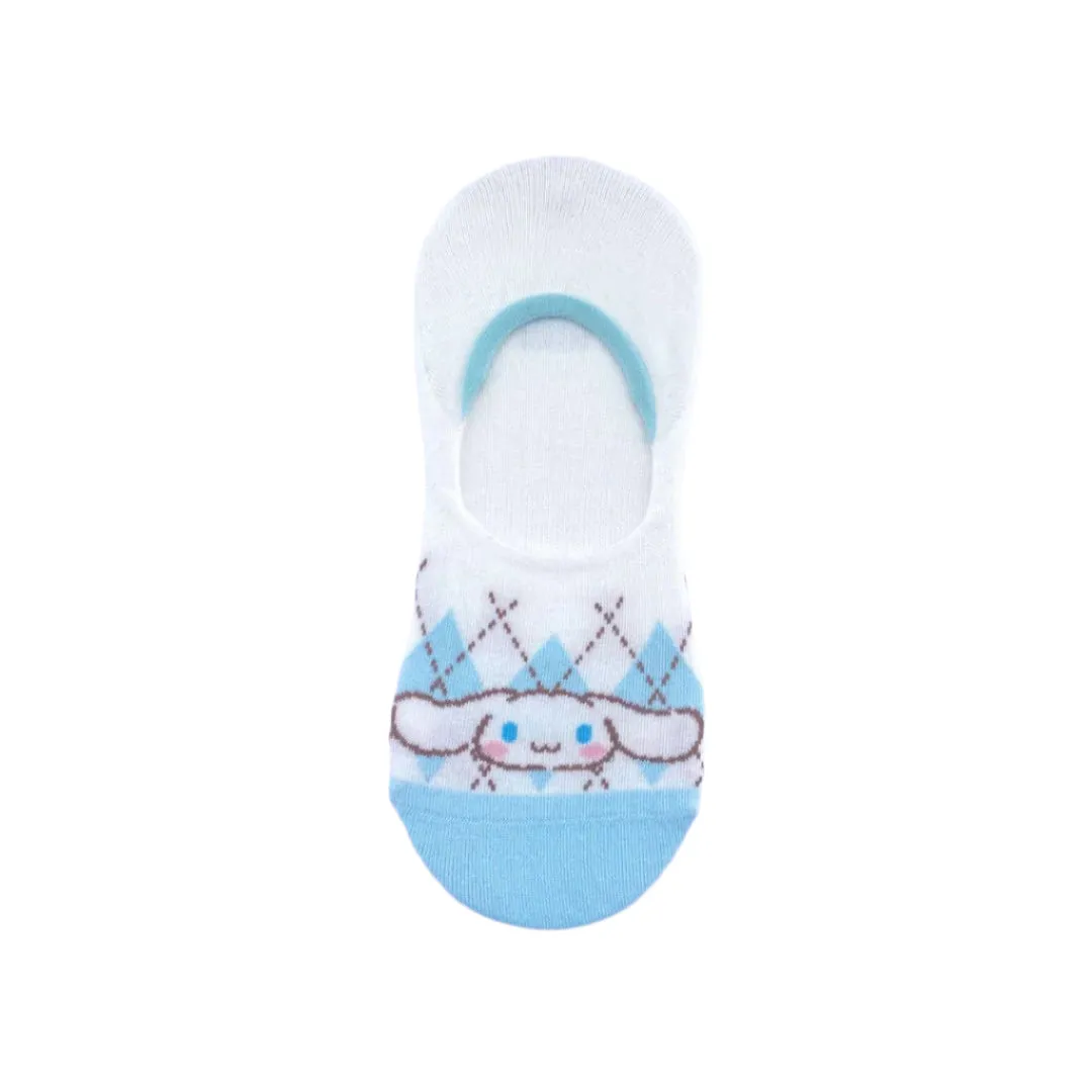 Sanrio characters Checkered No-Show Socks (1 Pair)(Cinnamoroll)