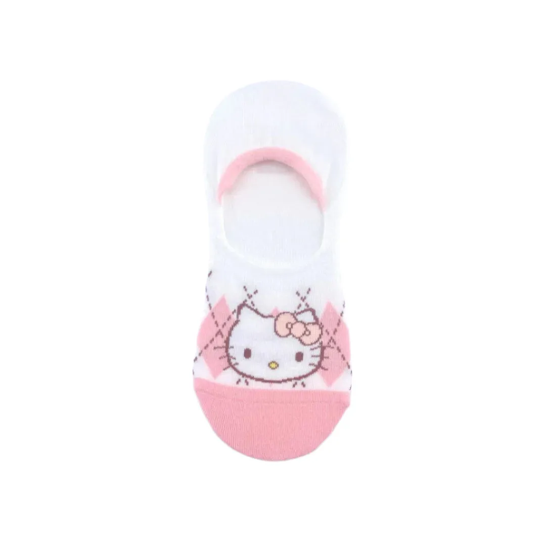 Sanrio characters Checkered No-Show Socks (1 Pair)(Hello Kitty)