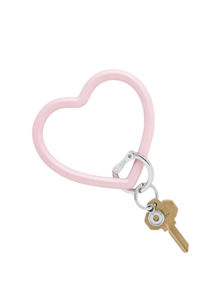 Silicone Heart Keychain - Rose Pearlized