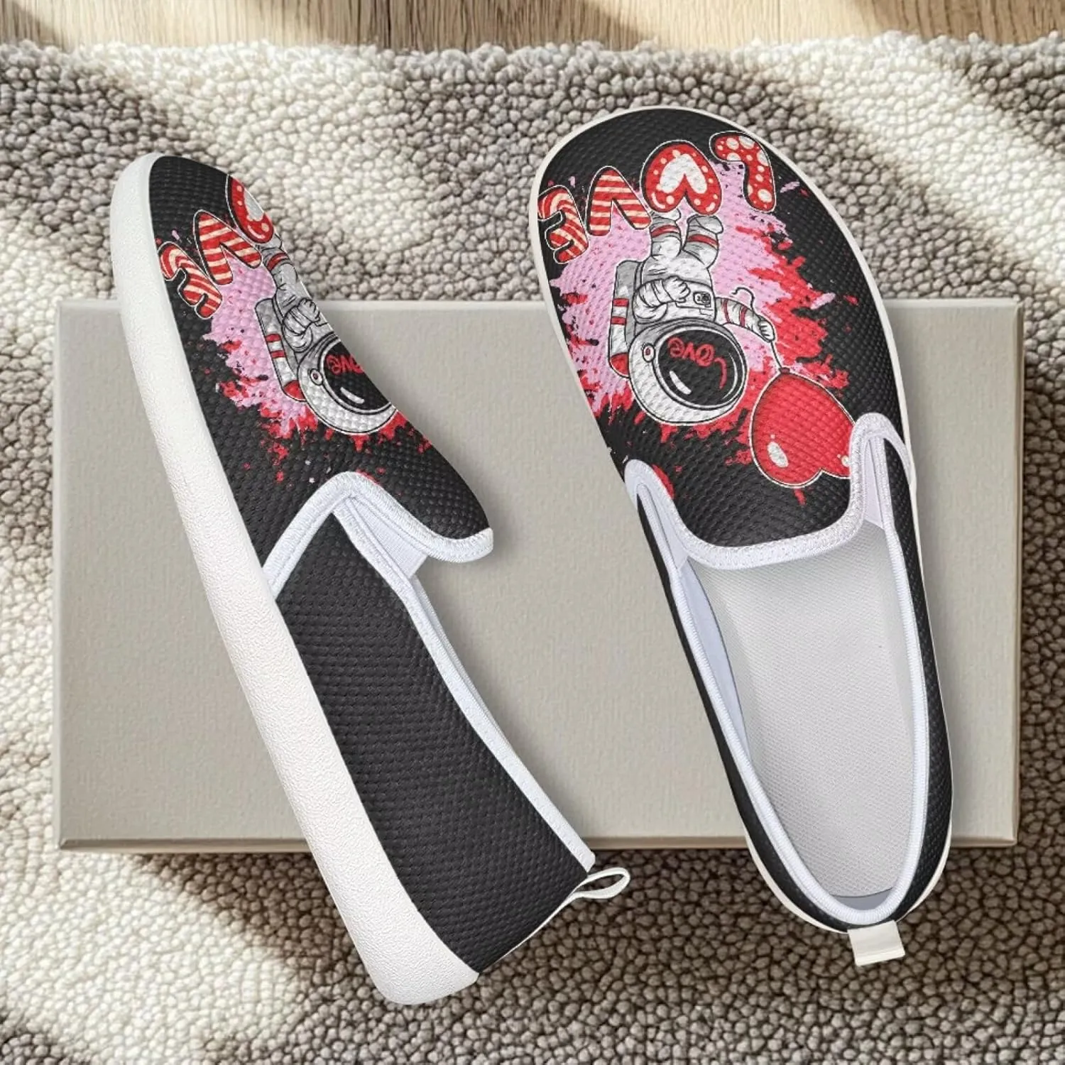 Slip On Shoes for Women Stylish Casual Sneakers Loafers Comfort Zero Drop Flat Walking Sneakers Lightweight Gym Workout Running