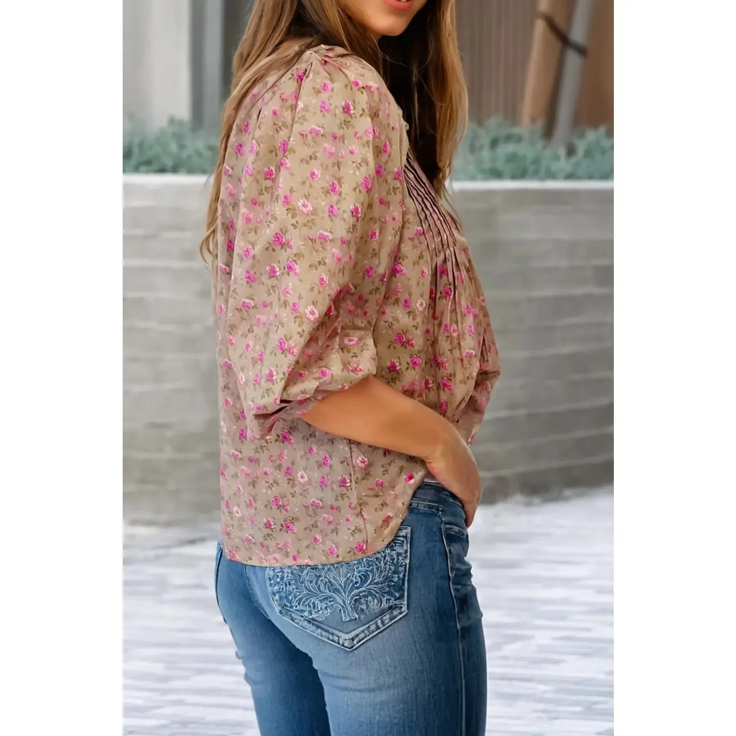 The Becky Floral Bow Top
