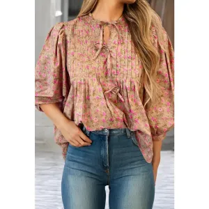 The Becky Floral Bow Top
