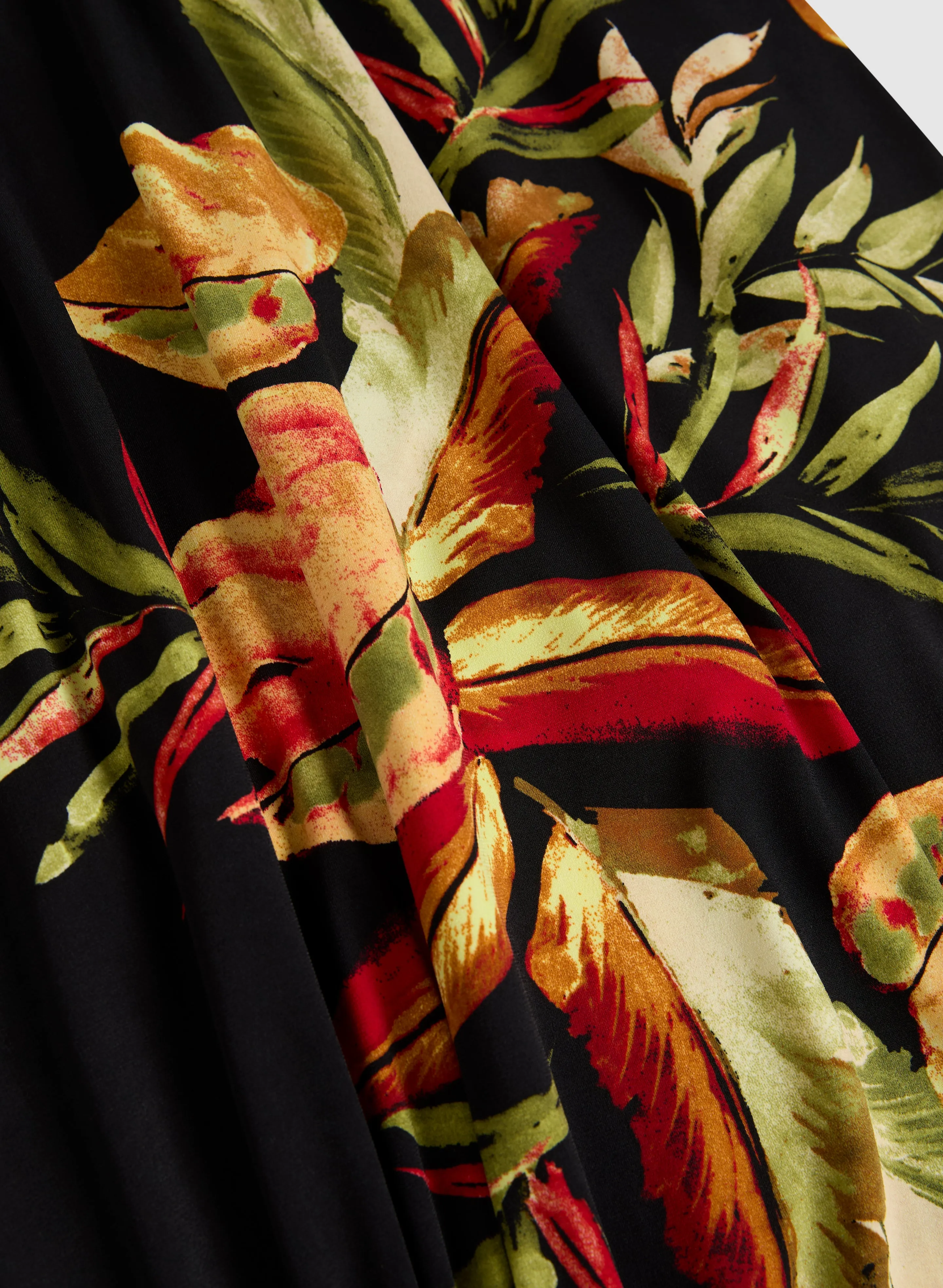 Tropical Print Maxi Dress