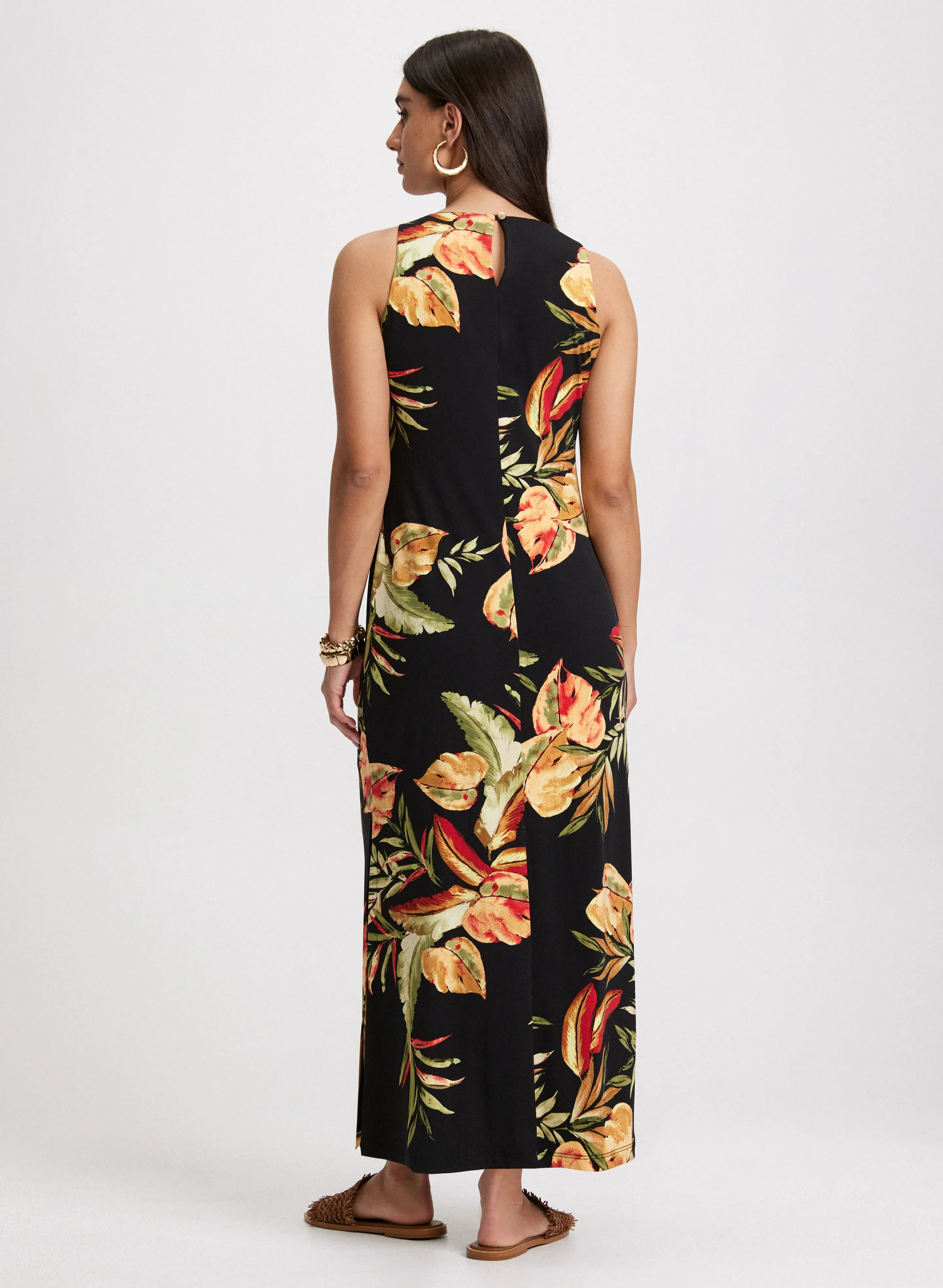 Tropical Print Maxi Dress