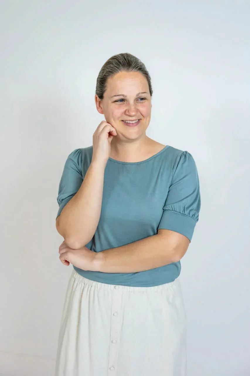 Watson Knit Top in Dusty Teal