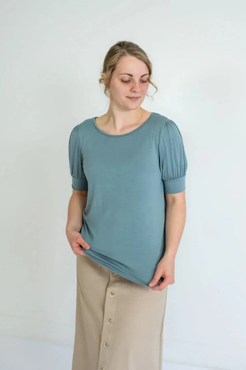 Watson Knit Top in Dusty Teal