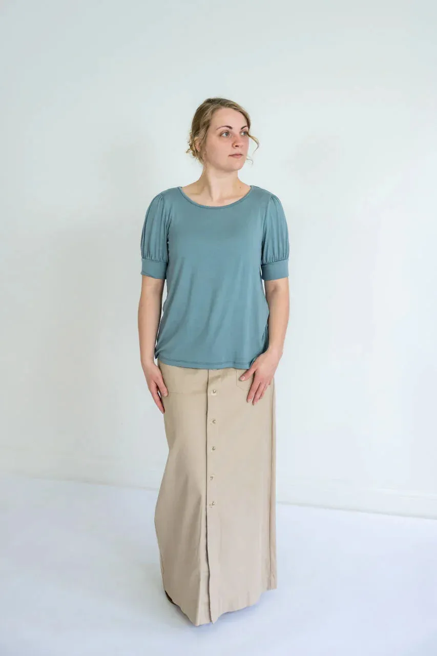 Watson Knit Top in Dusty Teal