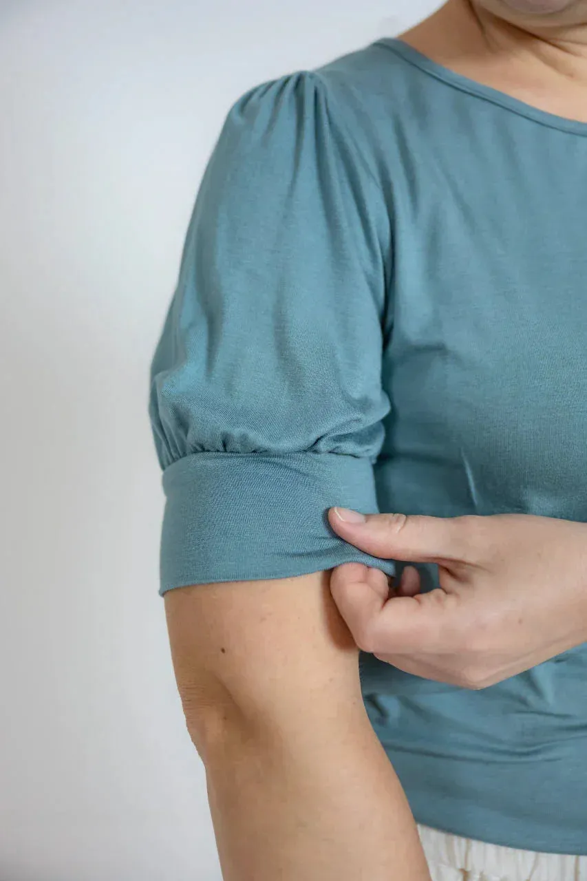 Watson Knit Top in Dusty Teal