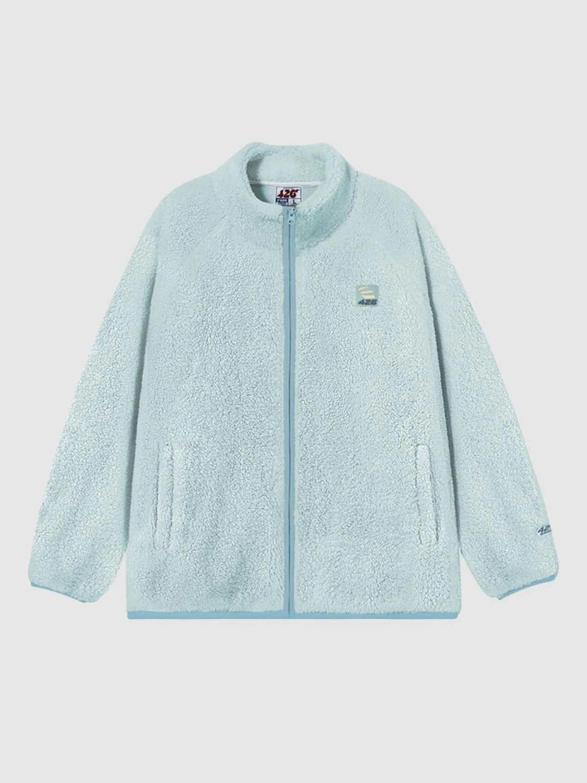 We Love Street Loose Contrasting Color Edging Cotton Plush Jacket