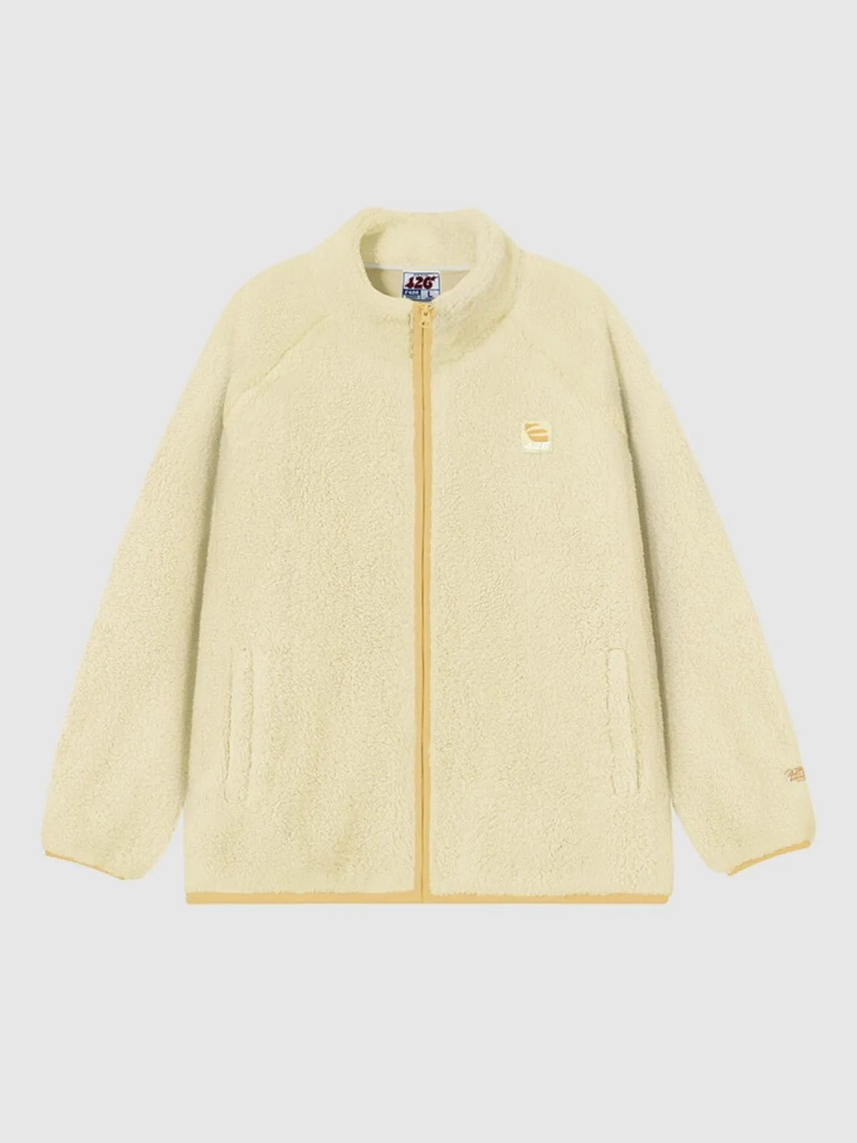 We Love Street Loose Contrasting Color Edging Cotton Plush Jacket