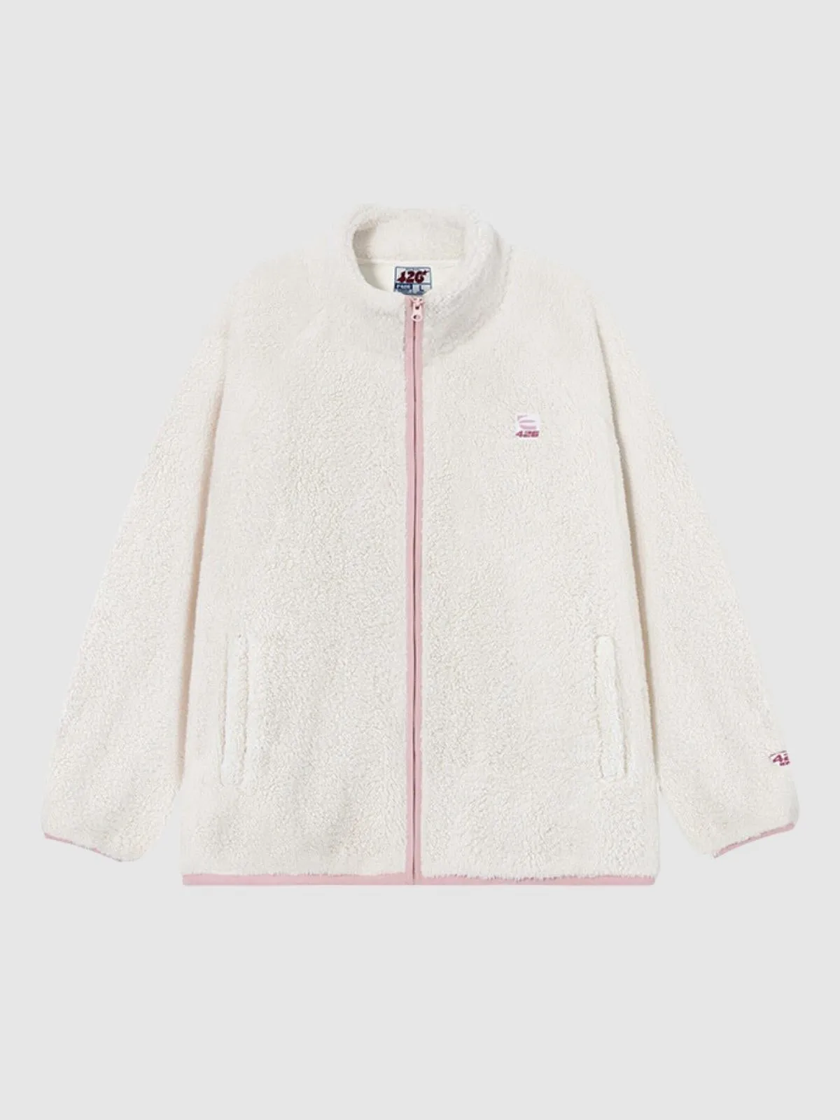 We Love Street Loose Contrasting Color Edging Cotton Plush Jacket