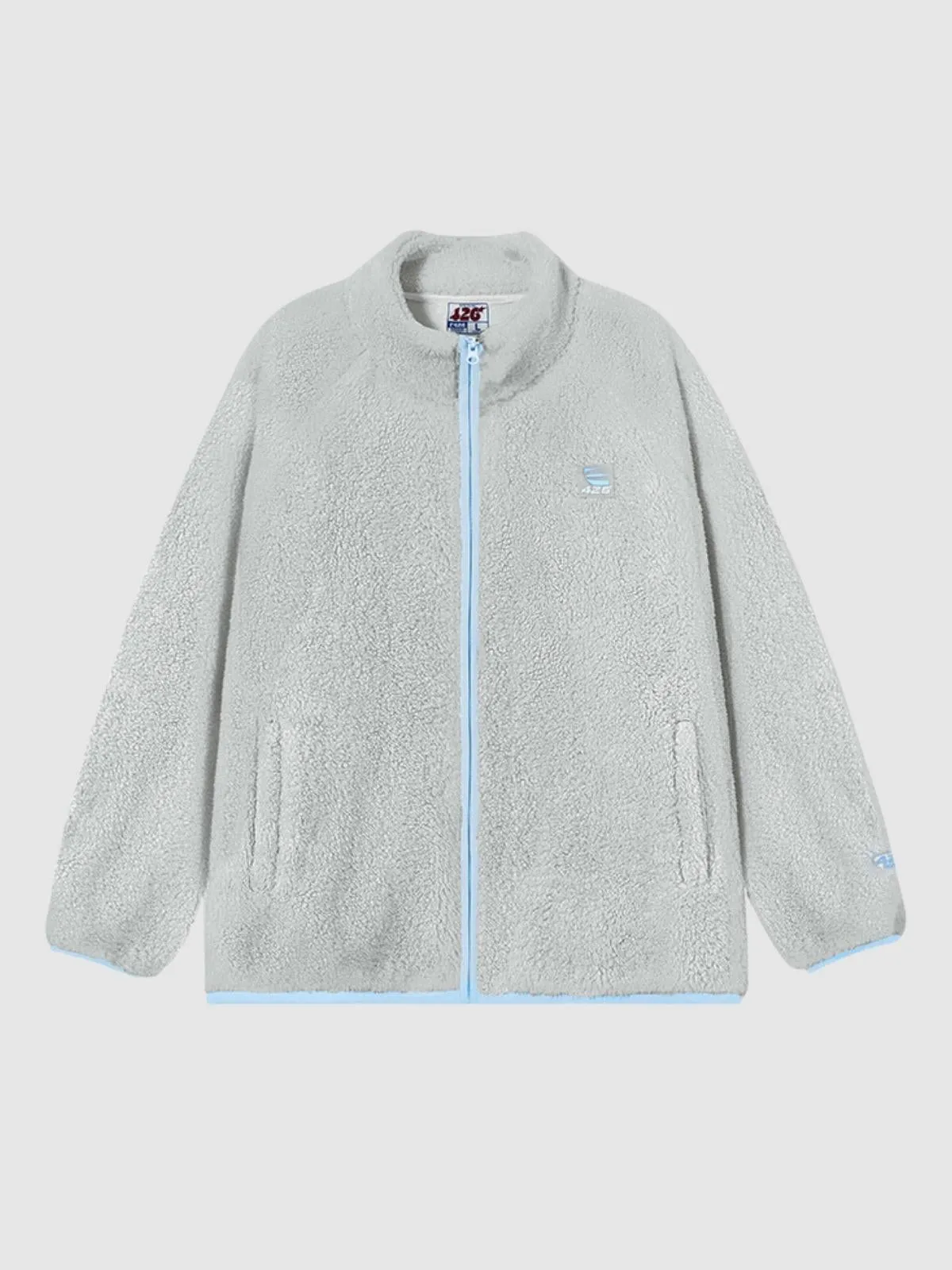 We Love Street Loose Contrasting Color Edging Cotton Plush Jacket