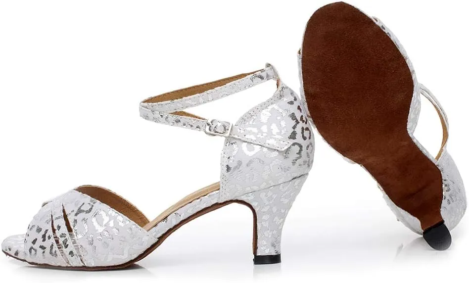 Women Glitter Latin Dance Shoes Professional Ballroom Salsa Dance Shoes Social Wedding Dancing Sandals