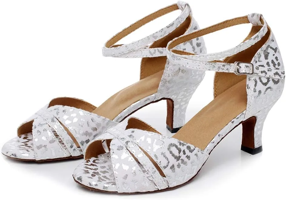 Women Glitter Latin Dance Shoes Professional Ballroom Salsa Dance Shoes Social Wedding Dancing Sandals