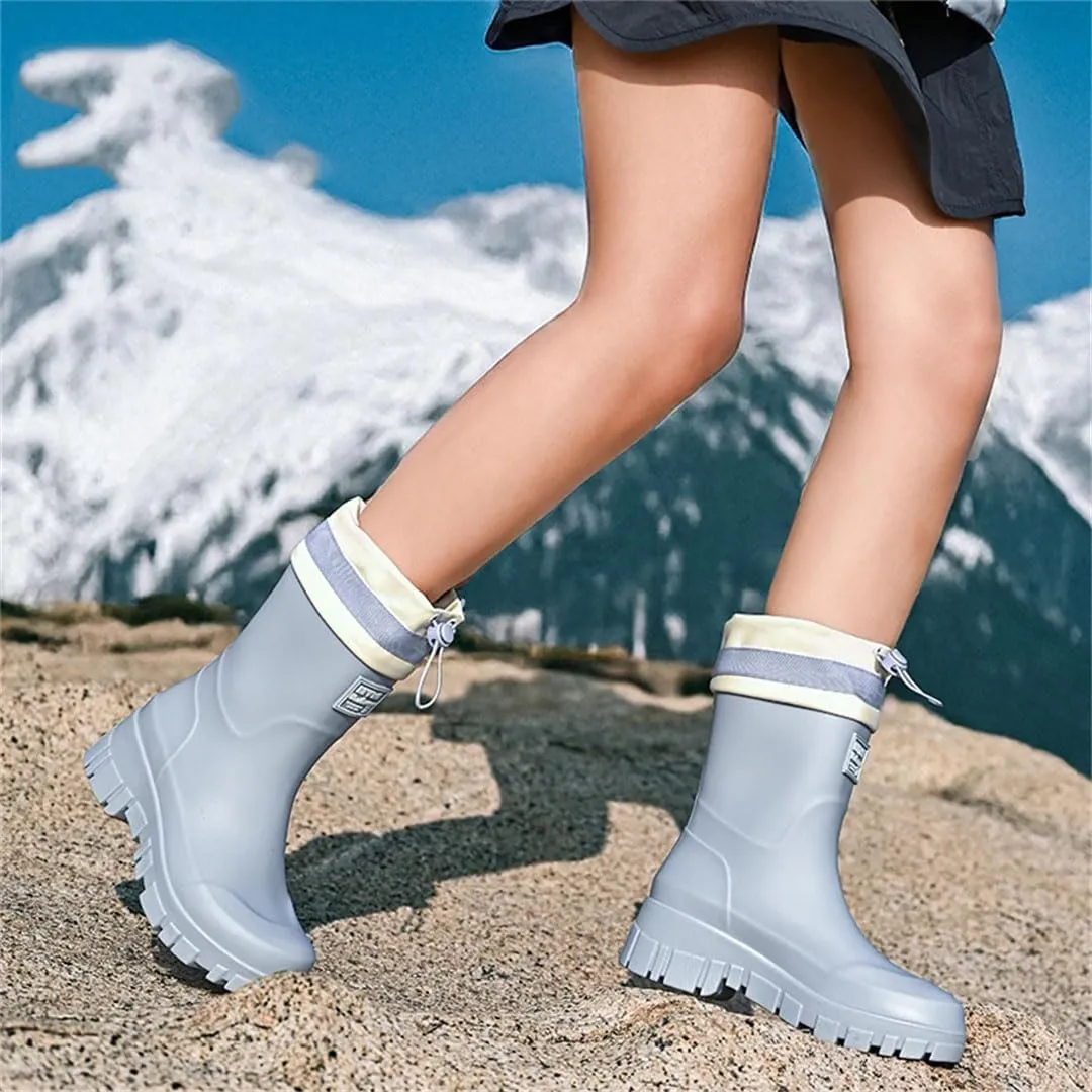 Women Men Couple Warm Rain Boots Detachable Cotton Water Shoes Universal Style Rain Boots