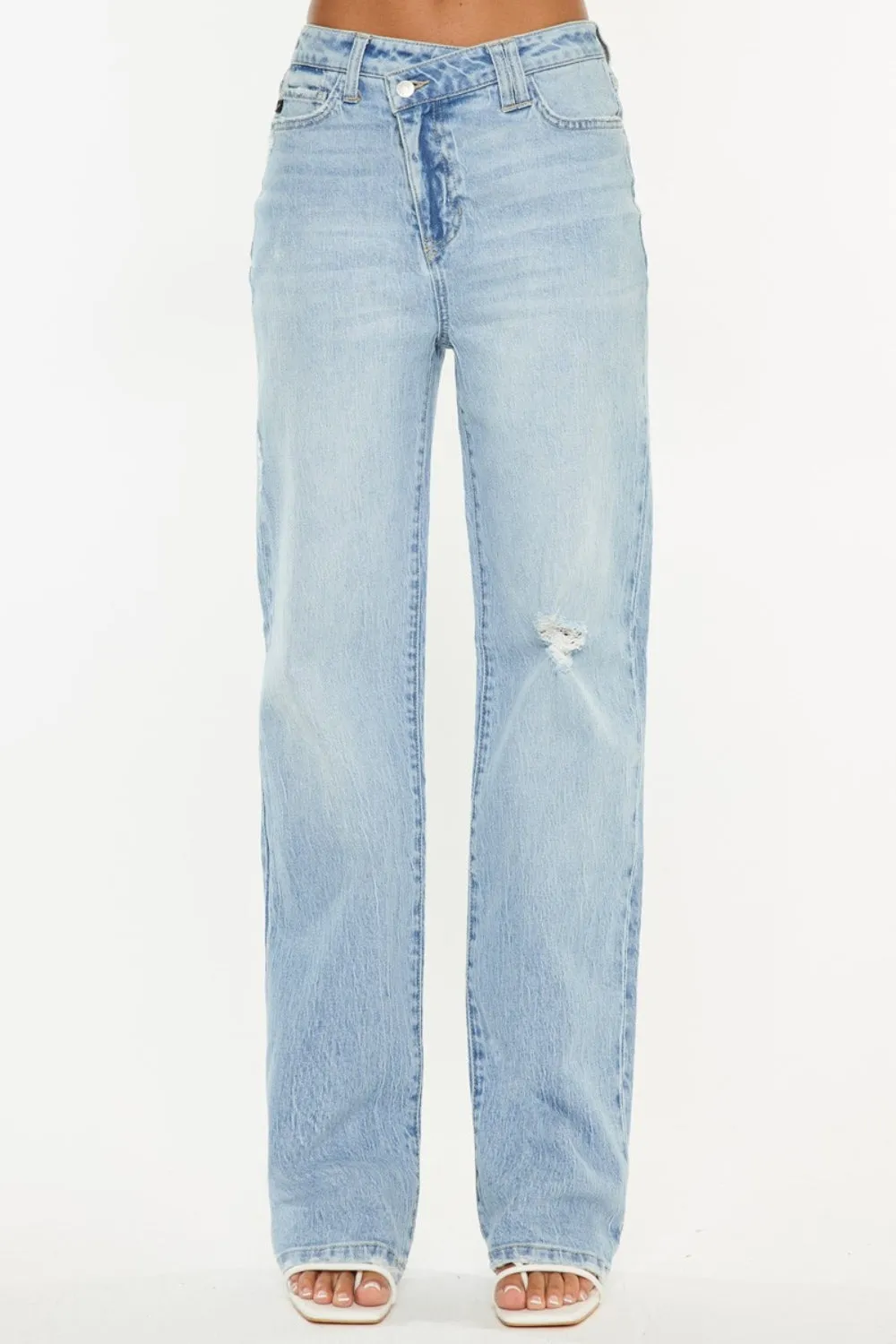 Women's Kancan Distressed High Waist Straight Jeans