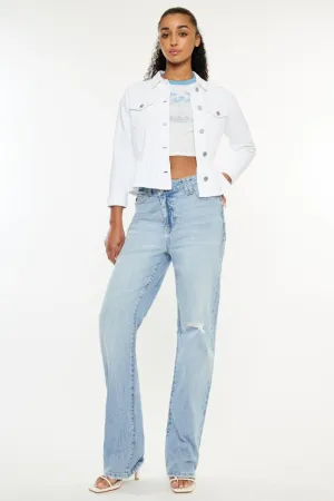 Women's Kancan Distressed High Waist Straight Jeans