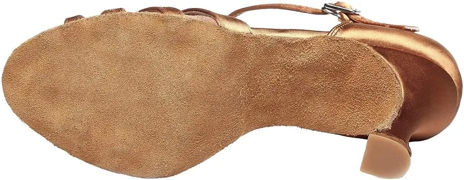 Women's Latin Dance Shoes Satin Ballroom Salsa Professional Practice Performance Dance Shoes,Model L351