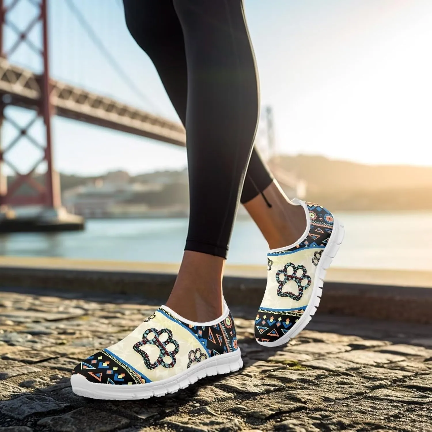Womens Outdoor Cycling Canvas Shoes Low Top Fashion Sneakers Slip on Walking ShoeWhite Sole